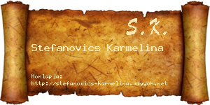 Stefanovics Karmelina névjegykártya